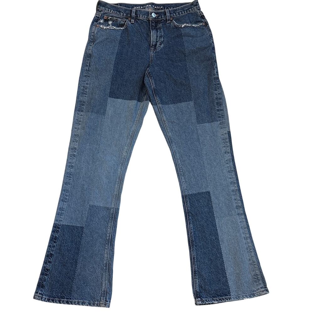 American Eagle Jeans Women Sz 8 Long Blue 90s Bootcut Bohemian Hippie Festival